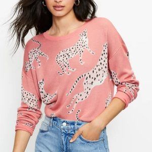 Ann Taylor Loft Pink Leopard Sweater